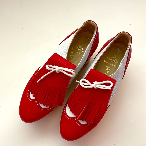 VIVIENNE WESTWOOD GOLD LABEL RED WHITE ROCKING HORSE GOLF SS09 NWT IT39 US8.5 - Picture 2 of 10